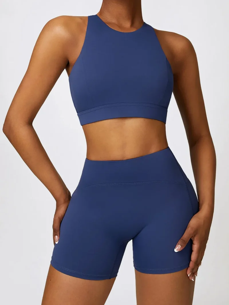 Ladies Cut-Out Racerback Sporty Bra | Feminine Athletic Bra with Mesh Detail | Stylish and Supportive Workout Top