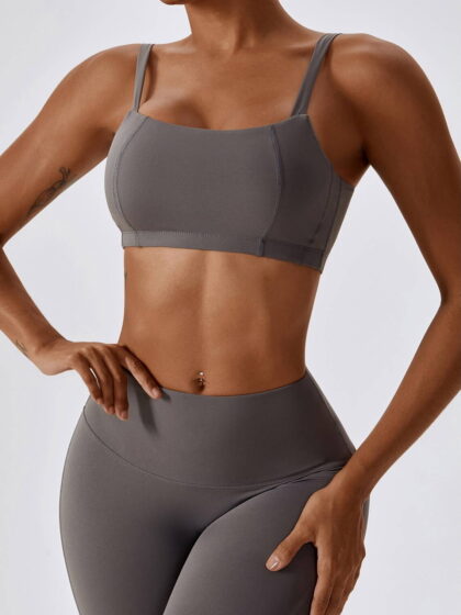 Seductive Square Neck Push-Up Sports Bra - Sexy Support for Your Workouts
