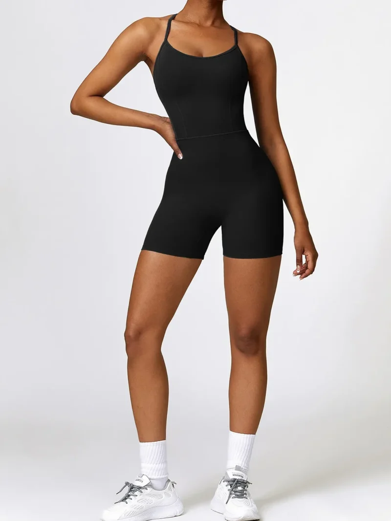 Sensual Backless Yoga Bodysuit with Skin-Baring Straps - Perfect for an Intimate Yoga Flow