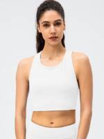 Sensuous Ribbed Racerback Tennis Crop Top - Flaunt Your Sexy Side On the Court!
