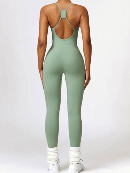 Sexy Backless One Piece Exercise Jumpsuits | Athletic Workout Rompers for Women | Activewear Bodysuits for Gym and Yoga