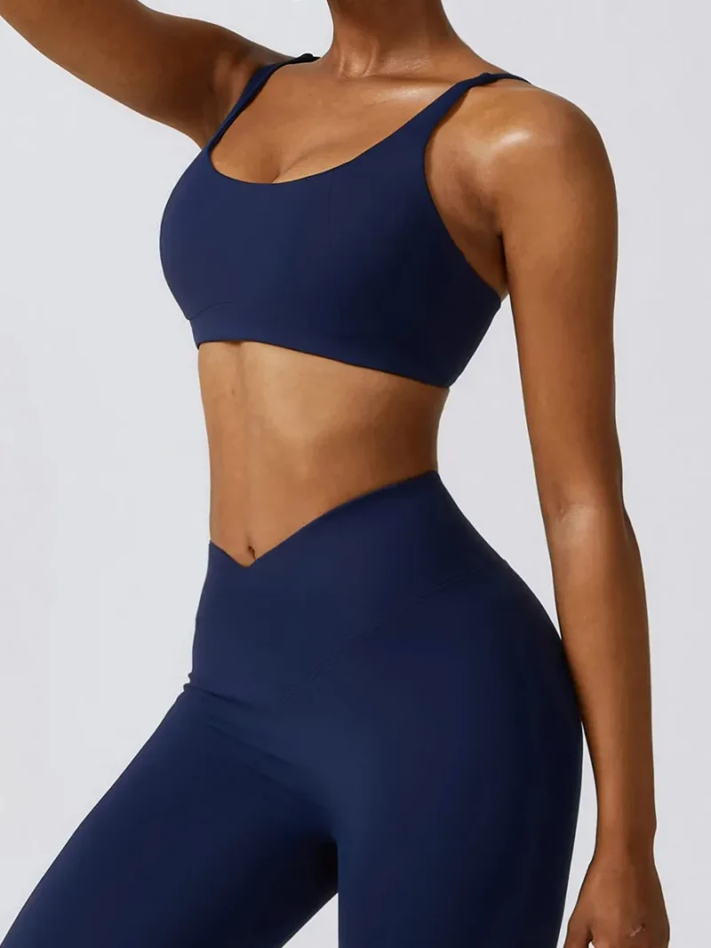 Sexy Spaghetti Strap Push-Up Sports Bra for Yoga, Running, Pilates, and Other Workouts