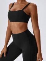 Sporty Square Neck Push-Up Bra & High-Waist Scrunchy Butt Leggings Set: Perfect for Working Out or Lounging!