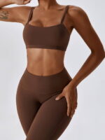 Square Neck Push-Up Sports Bra & High-Waist Booty-Enhancing Scrunch Leggings Set: Get Ready to Flaunt Your Curves!