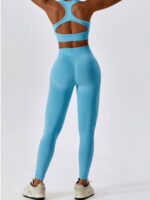 Stay Active in Style! Racerback Sports Bra & High-Waist Scrunch Butt Leggings Set - Perfect for Workouts & Everyday Wear!