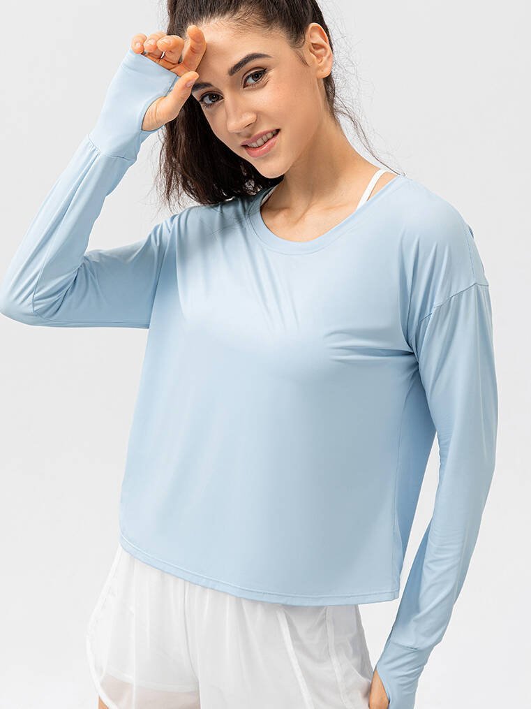 Stay Sun-Safe in Style! Long Sleeve UPF50+ Sporty T-Shirt – Perfect for Active Outdoor Wear