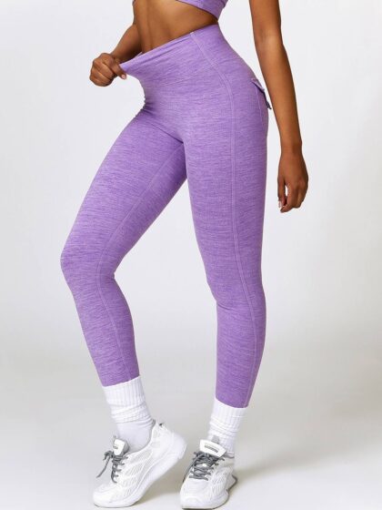 Stretchy High-Waisted Booty-Lifting Workout Tights with Side Pockets