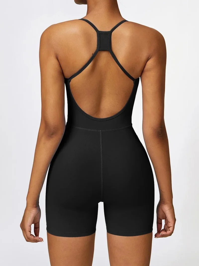 Stretchy Strappy Skinny Backless Yoga Jumpsuit - Feel Zen and Look Chic!
