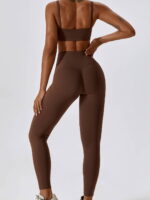 Sweat in Style: Square Neck Push-Up Sports Bra & High-Waist Scrunch Butt Leggings Set - Perfect for the Gym or Lounging!