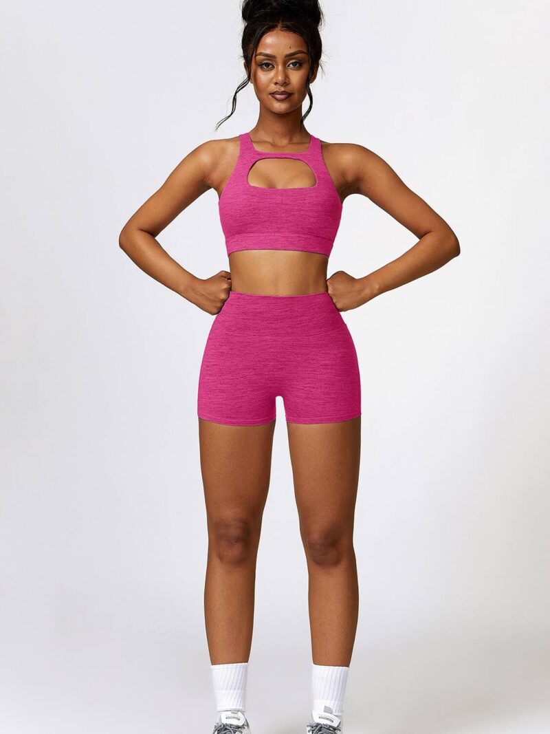 Two-Piece Set Sports Bra & Scrunch Butt Booty Shorts - Sexy Activewear for Women