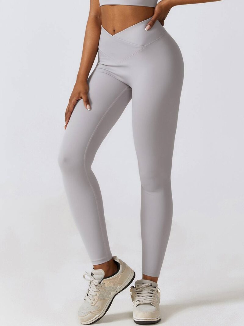 Womens V-Waist Ankle-Length Yoga Pants - Stretchy, Flattering Fit for Ladies