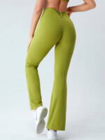 Yoga Pants with Scrunchy High Waist Flared Bottoms - Perfect for Bending & Twisting!