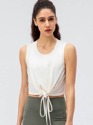 Yoga-Ready High-Neck Crop Top Tank: Look Hot While You Sweat!