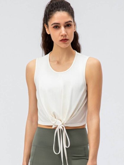Yoga-Ready High-Neck Crop Top Tank: Look Hot While You Sweat!
