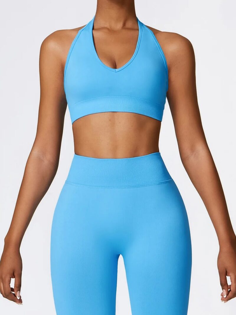Halter Neck High Impact Workout Bra, Supportive Gym Bra, Athletic Crop Top, Performance Sports Bra, Exercise Crop Top, Fitness Crop Top, Activewear Bra Top