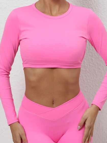 Long Sleeve Backless Sports Top