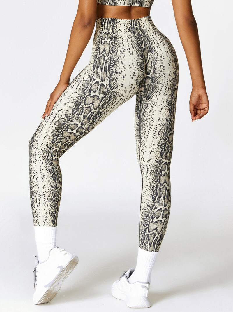 Sizzling Snake-Print High-Waisted Yoga Pants - For a Sexy Workout!
