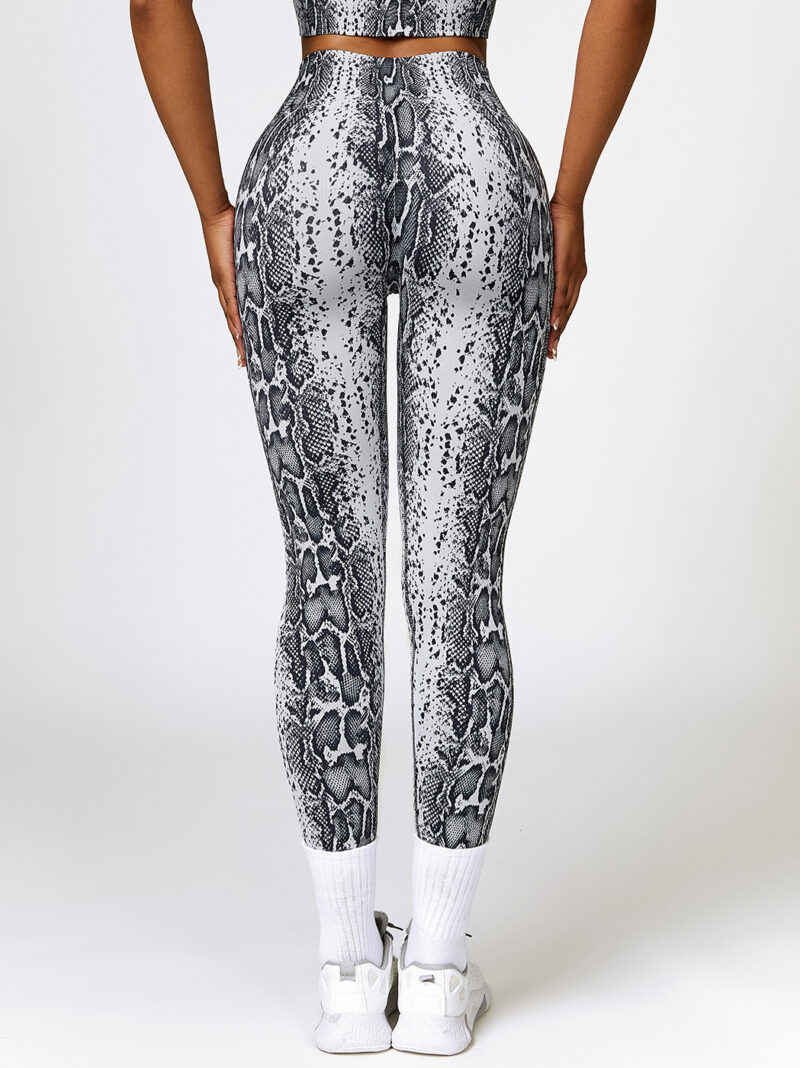 Slither into Style with Our Sexy High-Waisted Snake Print Yoga Leggings!