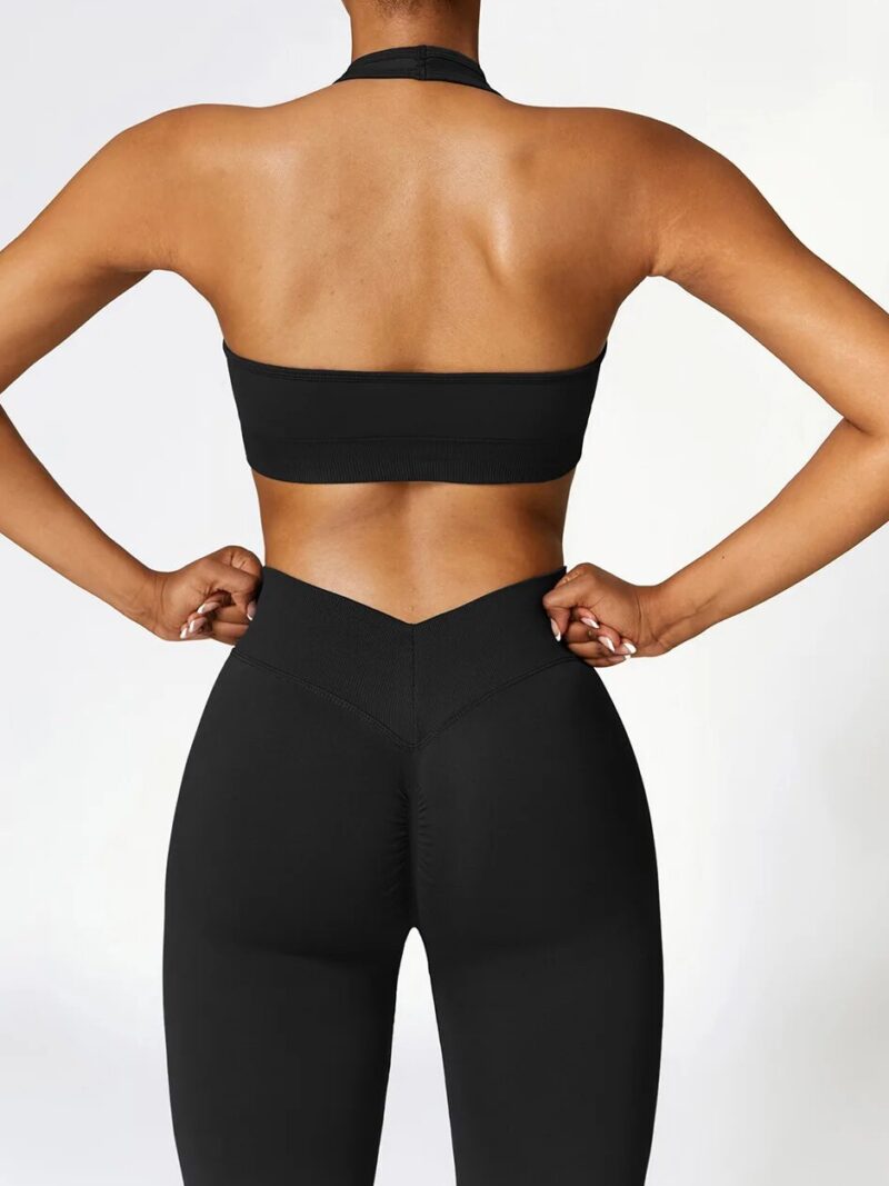 Stay Active and Comfortable in a Halter Neck High Support Sports Bra - Perfect for High Impact Exercise!