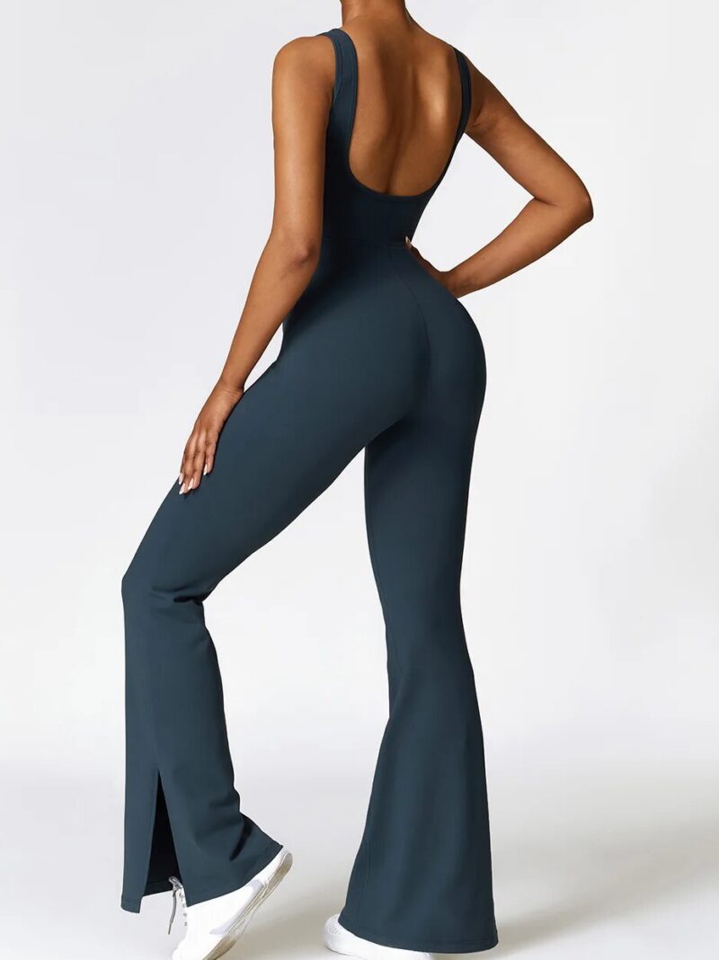 Stylish Backless Bell Bottom Yoga Jumpsuit - Perfect for All Levels of Yoga Practice!