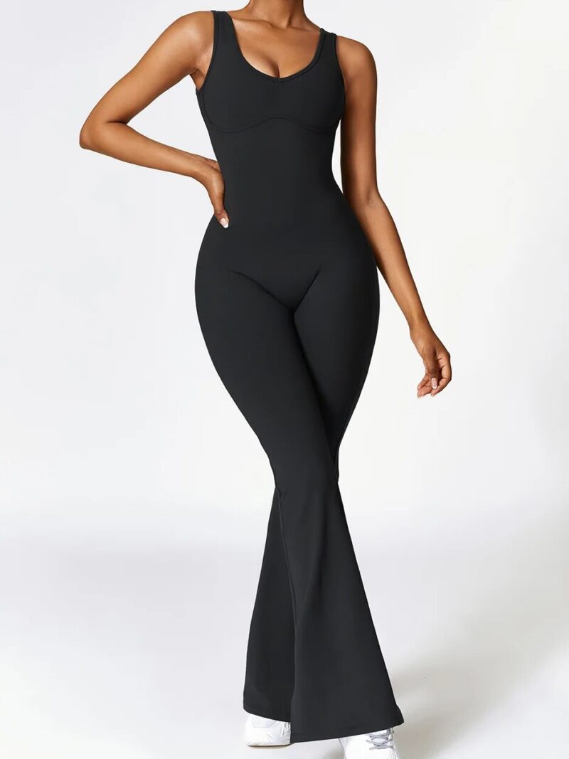 Stylish Backless Bell Bottom Yoga Jumpsuit - Perfect for Any Activity!