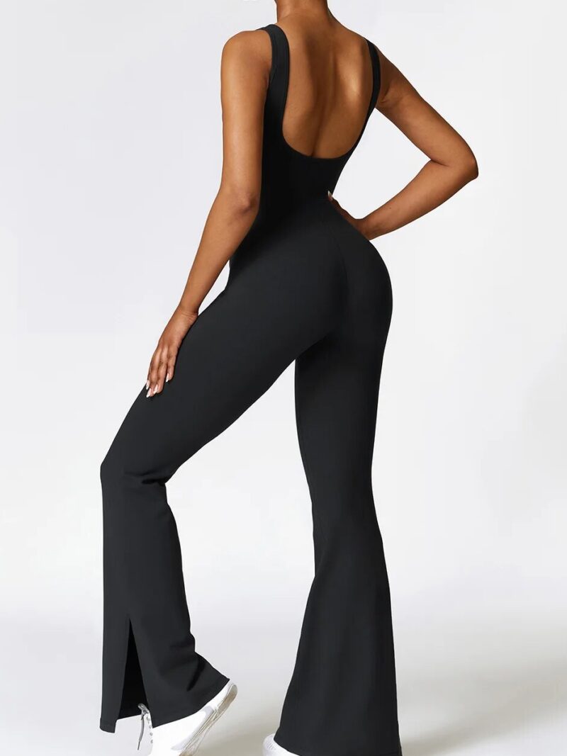Stylishly Sexy Backless Bell Bottom Yoga Jumpsuit - Perfect for Yoga, Pilates, and Dance!