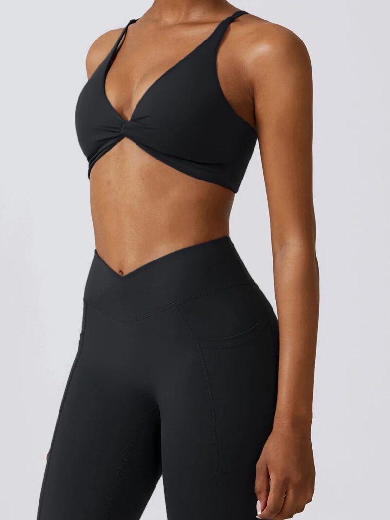 Twist-Front, Backless, Stylish, Sports Bra - Perfect for Working Out or Everyday Wear!
