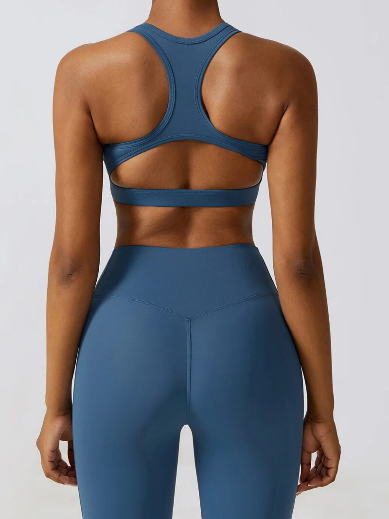 Womens Racerback Cut-Out Sports Bra & V-Waist Scrunch Butt Leggings Set - Perfect for Yoga, Running, and Gym Workouts!