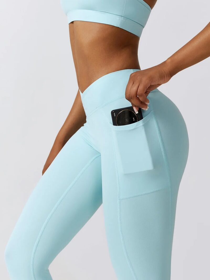 Womens Scrunch Booty Leggings with High Rise Waistband and Pockets - Squat Proof, Butt Lifting, Slimming Activewear Tights