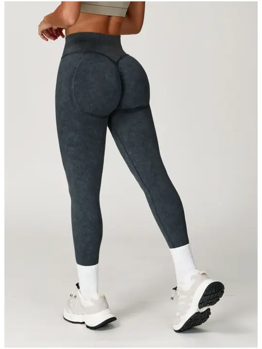 Effortlessly Chic: Versatile Seamless Yoga Pants for Women - High Waist Impact Leggings with Ribbed Detailing for Ultimate Gym Style and Fitness Performance - Elevate Your Workout Wardrobe with Scrunch Bum Tights