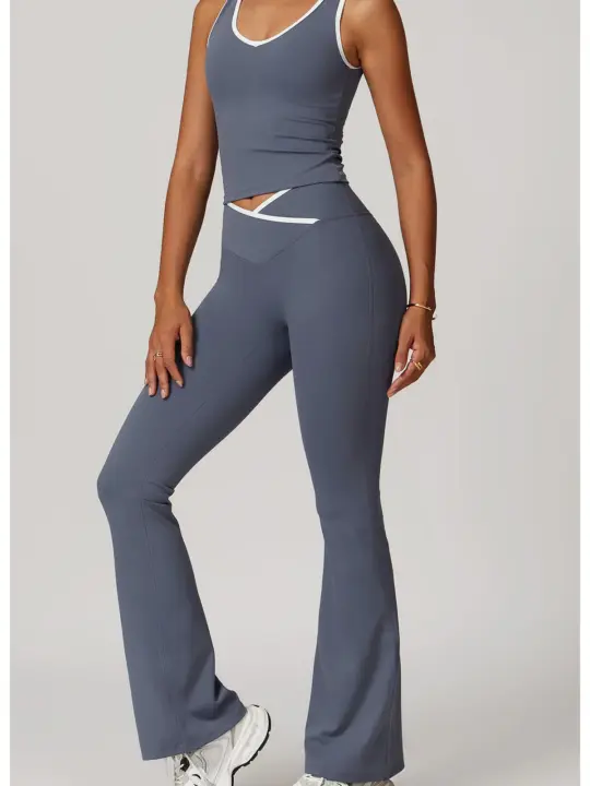 Unleash Your Inner Goddess: 2PCS Womens Nude Feeling Yoga Set for Ultimate Fitness and Style - Gym, Running, and Beyond!