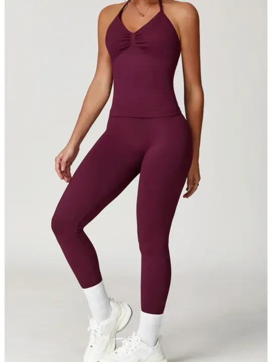 Unleash Your Inner Goddess: The Ultimate 2-Piece Yoga Set for Women - Elevate Your Workout with High Waist Leggings, Sexy Push Up Bras, and Fitness Shorts - Embrace Your Strength and Style with this Seductive Gym