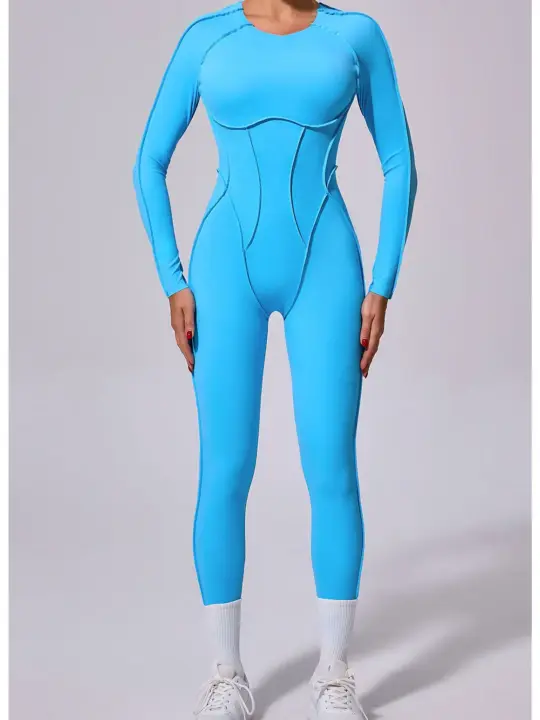 Workout Jumpsuit Women Tracksuit Sports Overalls Gym Clothing Running Long Sleeved Fitness Suits Gym Clothes Sportswear Yoga Set